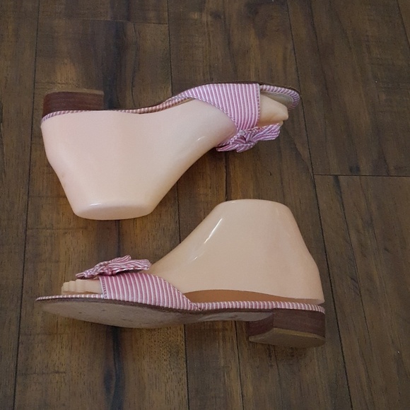 Unisa - Pink & White Striped Gingham Bow Slides‎ - Picture 4 of 7
